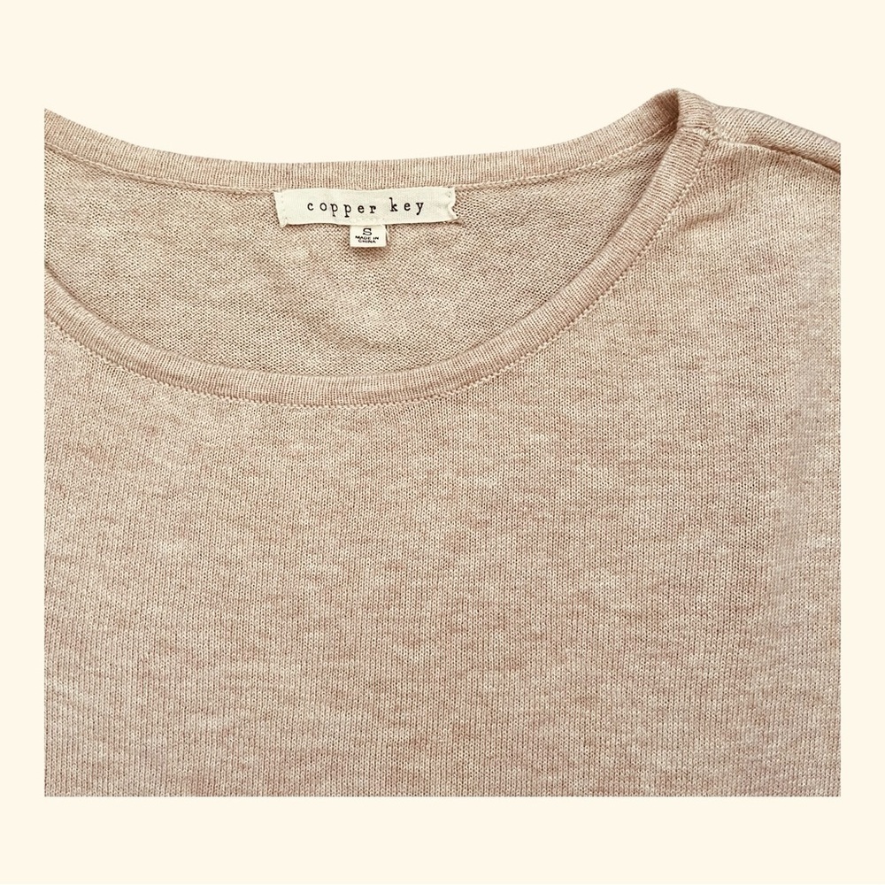 Copper Key cardigan minimalist loose oatmeal/cream long sleeves Women’s S - Picture 5 of 13